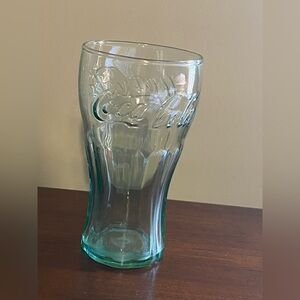 Coca Cola coke green tinted juice glass